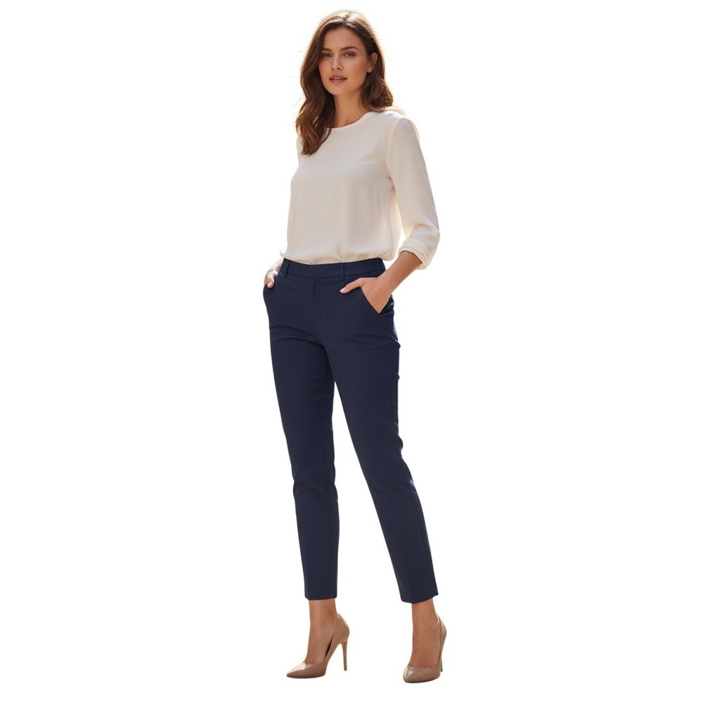 Banana Republic 98% Cotton Navy Cropped Tailored Trousers 29x26 Fits S Work Chic